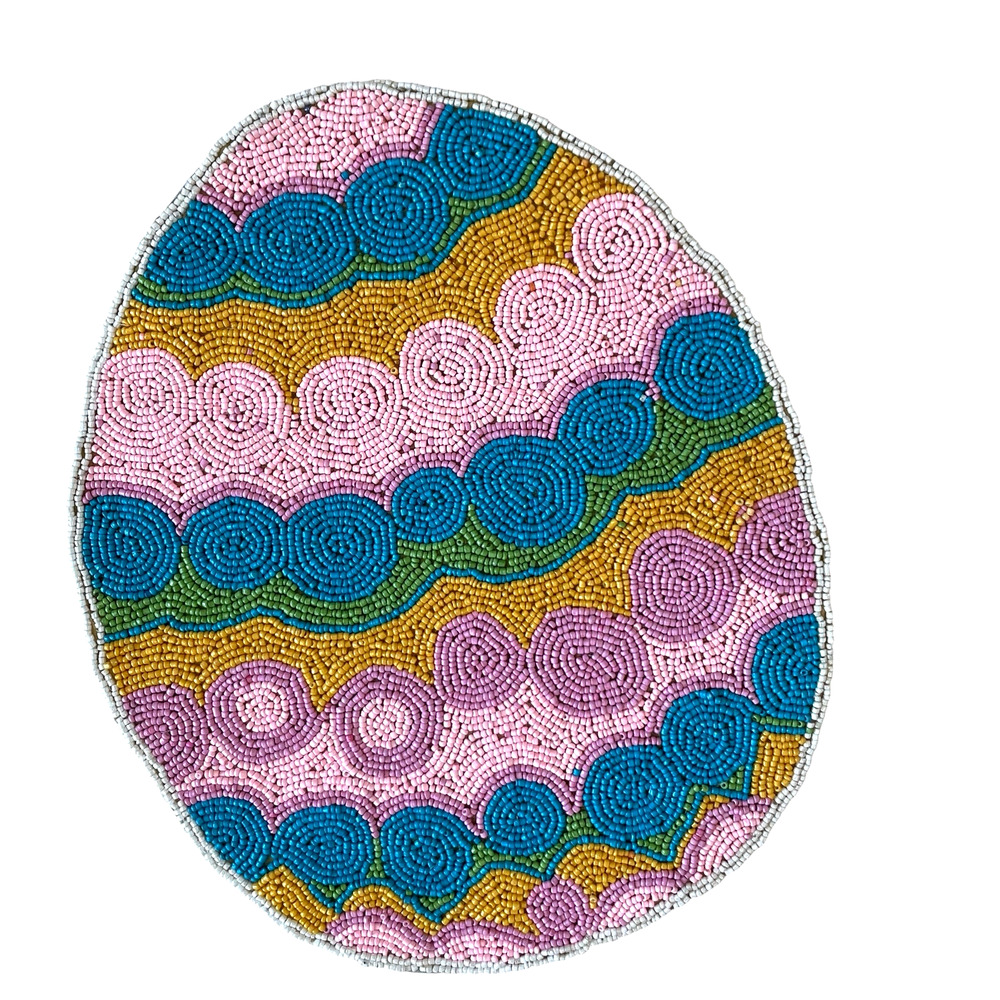 Tiramisu Easter Egg Beaded Placemat 15in Pop of Color New - Picture 2 of 8